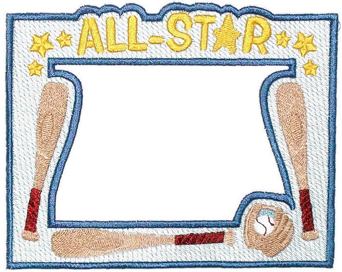 Baseball framed embroidered quilt label, to customize with your personal message