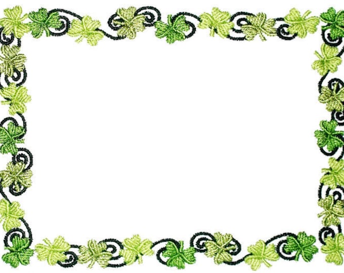 Shamrock clover Embroidered quilt label to customize with your message.