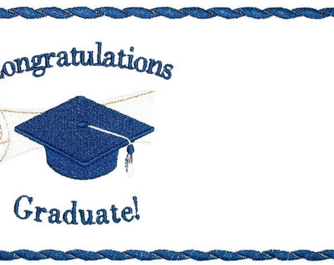 Graduation embroidered quilt label to customize with your personal message