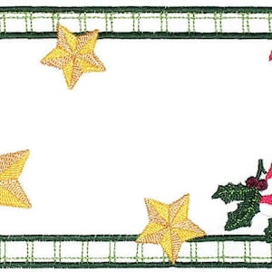 Christmas Holly embroidered quilt label, to customize with your personal message