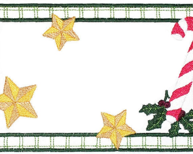 Christmas Holly embroidered quilt label, to customize with your personal message