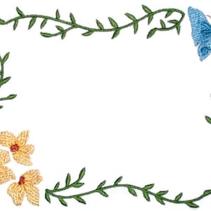 Butterfly floral embroidered quilt label, to customize with your personal message