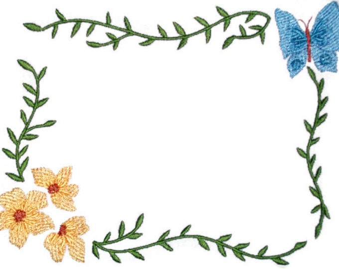 Butterfly floral embroidered quilt label, to customize with your personal message