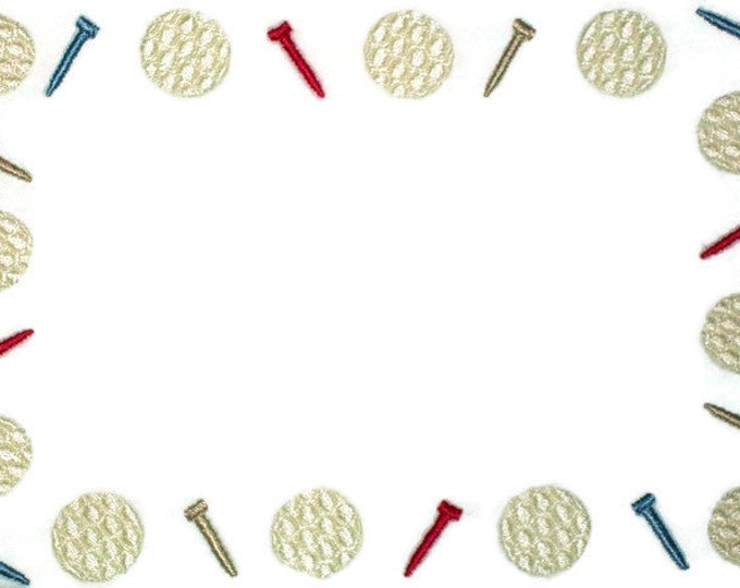 Golf embroidered quilt label, to personalized, golf balls and tees