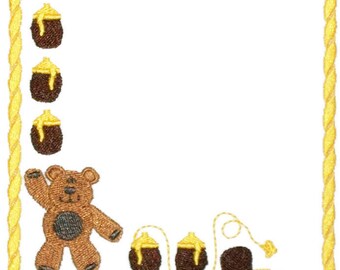 Honey bear Embroidered Quilt Label to customize with your personal message