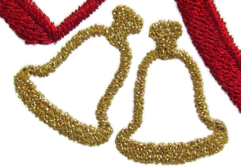 Hearts /& bells embroidered quilt label to customize with your personal message