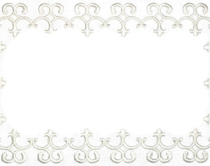 Filigree scroll embroidered quilt label, to customize with your personal message