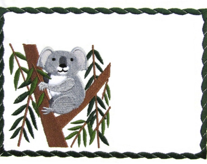 Koala embroidered quilt label to customize with your personal message