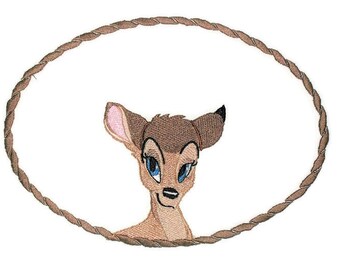 Little Deer embroidered quilt label to personalize with your own message