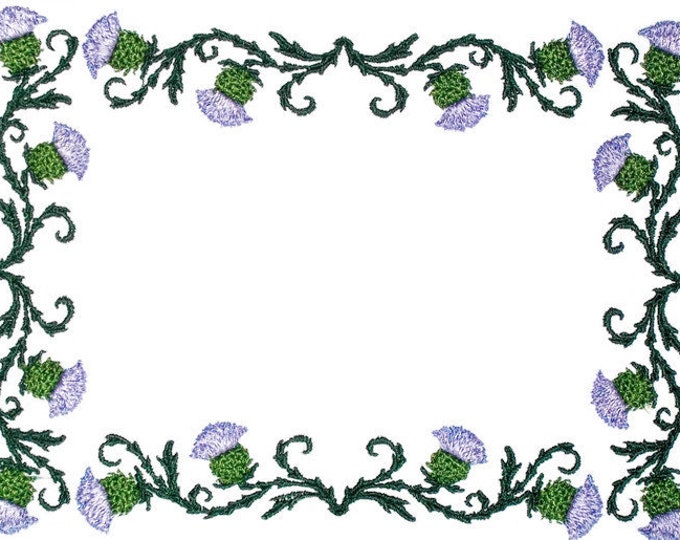 Scottish Thistle embroidered quilt label to customize with your personal message