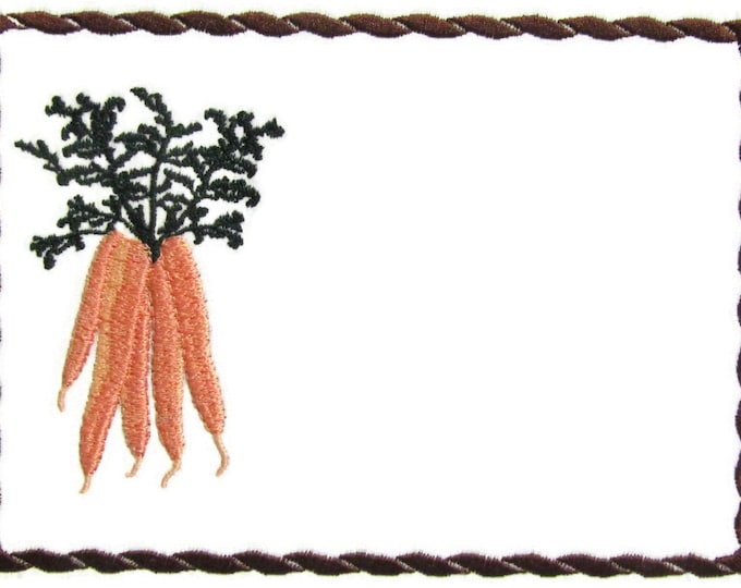 Garden Carrot embroidered quilt label to customize with your personal message