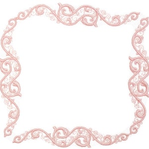 Eleagant peach scrollwork frame quilt label to customize with your personal message