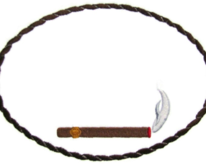 Cigar embroidered quilt label to customize with your personal message