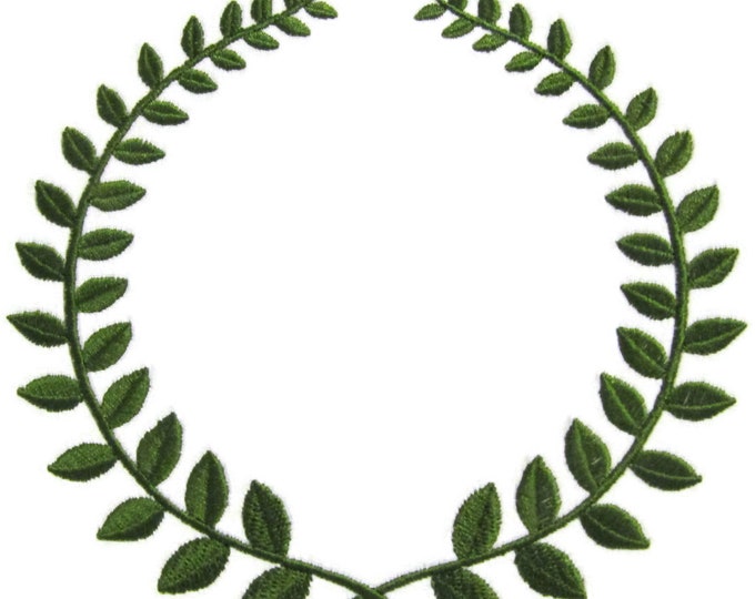 Laurel Wreath embroidered quilt label to customize with your personal message