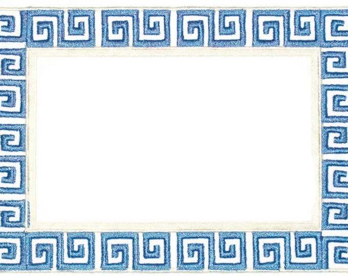 Greek Key embroidered quilt label to customize with your personal message