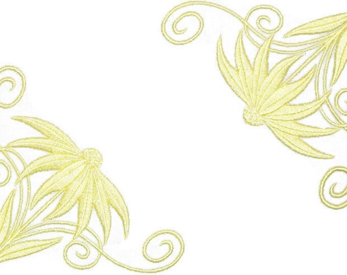 Yellow Daisy embroidered quilt label to customize with your personal message