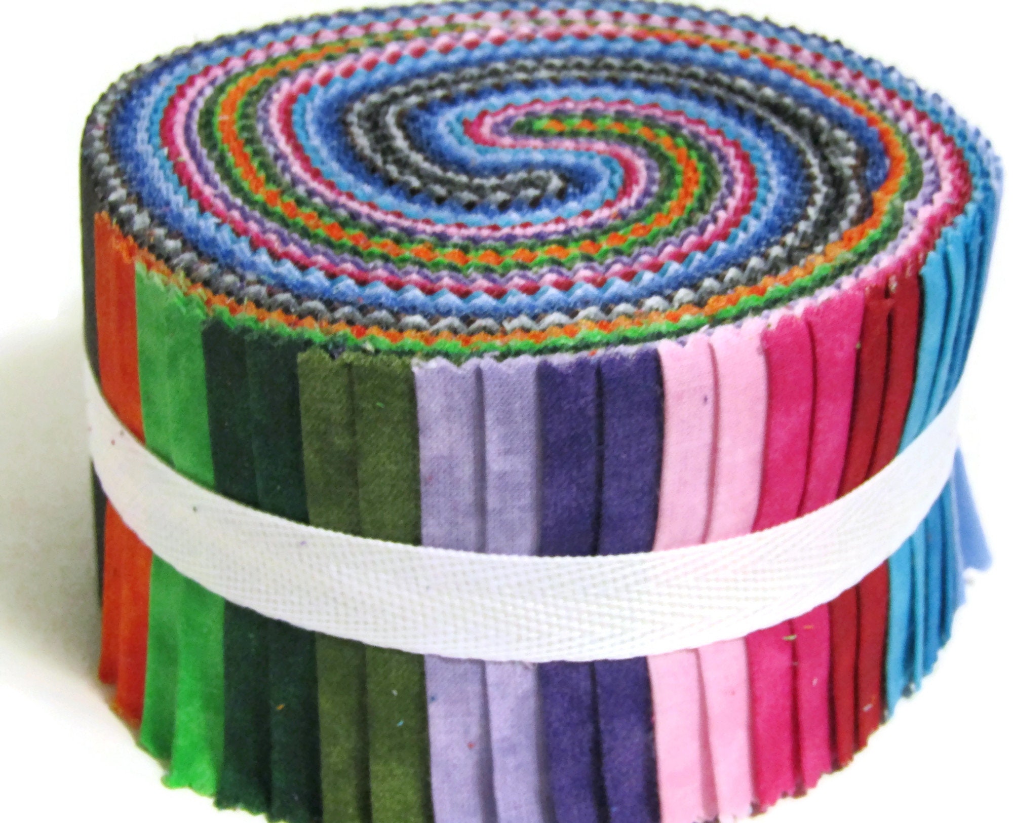 Rainbow of Colours, Jelly roll, 40 strips x 2.5 wide 100 Cotton