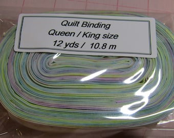 Pastel Quilt Binding 6 - 12 yards Crib - King size, Batik Cotton fabric