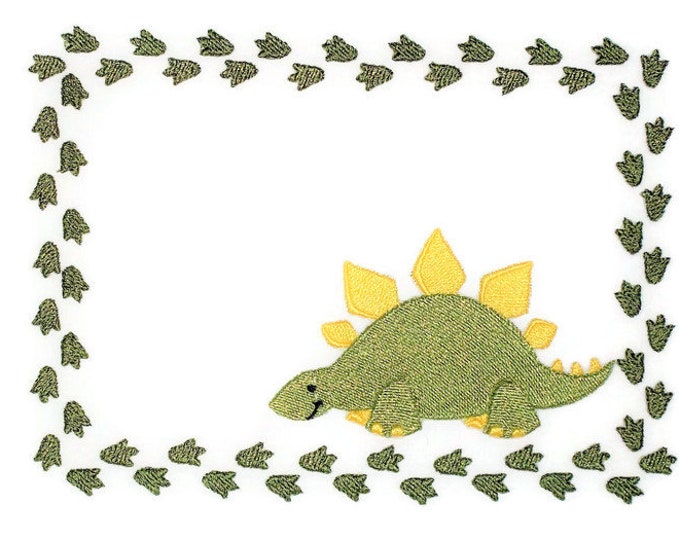 Dinosaur Embroidered Quilt Label to customize with your personal message