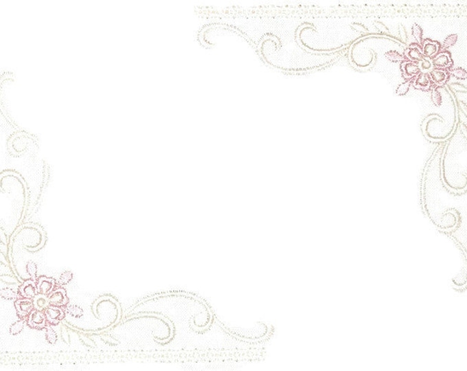 Pink floral scrollwork quilt label to customize with your personal message