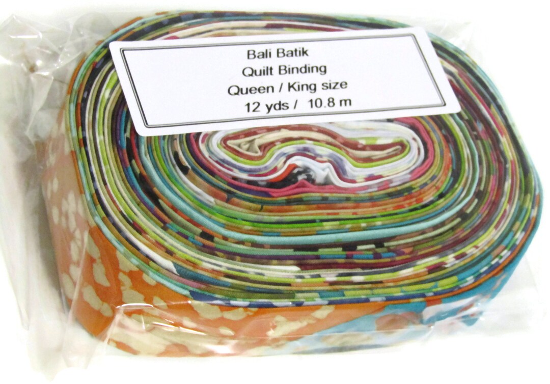 Scrappy Bali Batik Quilt Binding, Crib -king Size Single Fold Binding ...