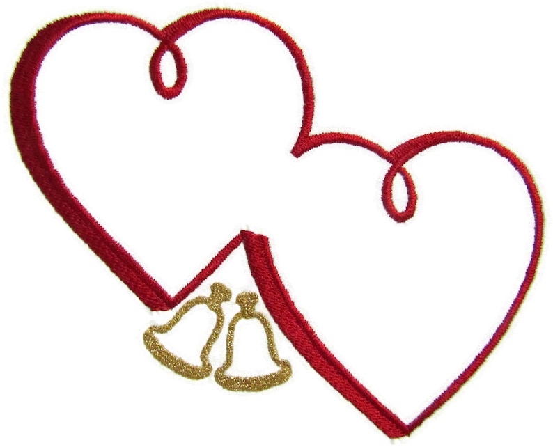 Hearts /& bells embroidered quilt label to customize with your personal message