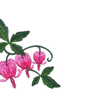Bleeding Hearts embroidered quilt label to customize with your personal message