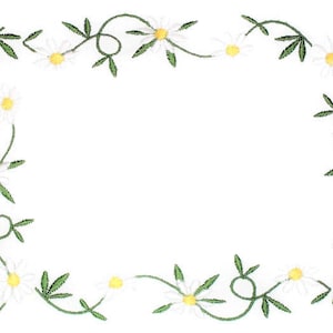 Daisy embroidered quilt label to customize with your personal message