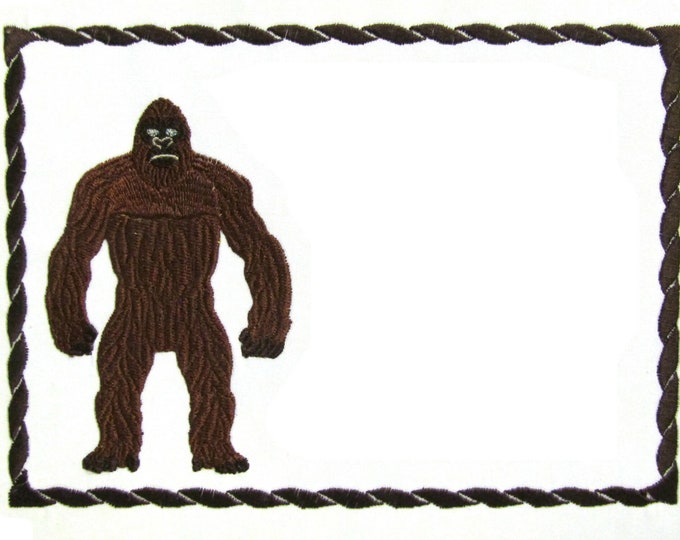 Bigfoot embroidered quilt label to customize with your personal message