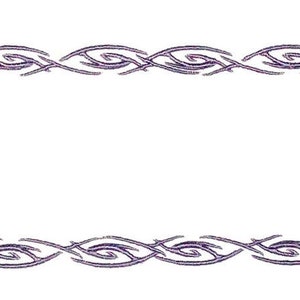 May include: A decorative frame with a purple, swirling, tribal design.