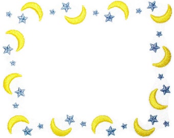 Moon & Stars frame quilt label to customize with your personal message