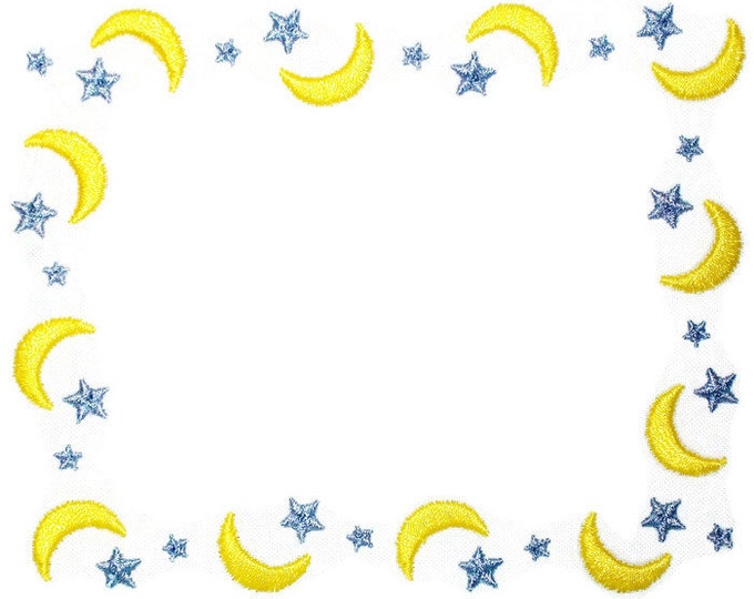 Moon & Stars frame quilt label to customize with your personal message