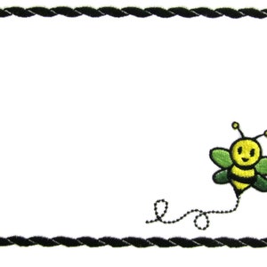Bumble bee embroidered quilt label to customize with your personal message