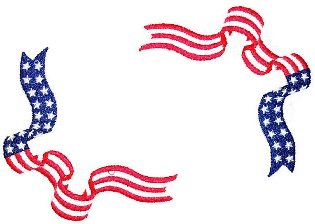 Quilt of Valor Label, Patriotic US Flag Ribbons Embroidered Quilt Label