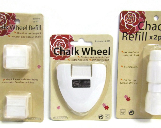 White Chalk Wheel - square chalk refill - round chalk refill