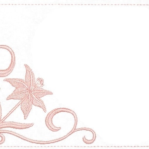 Lily Floral embroidered quilt label to customize with your personal message