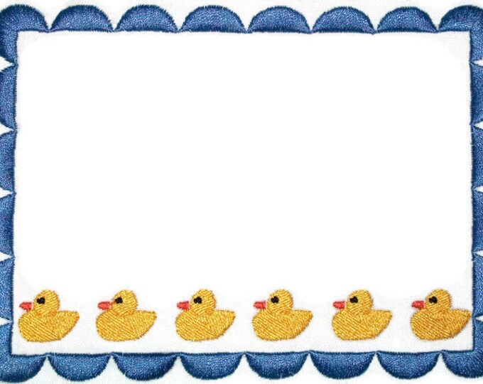 Rubber ducky embroidered quilt label, to customize with your personal message