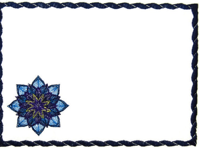 Dahlia Sketch embroidered quilt label to customize with your personal message