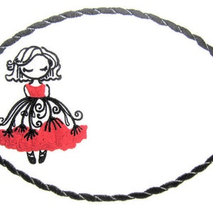 Ballerina embroidered quilt label to customize with your personal message