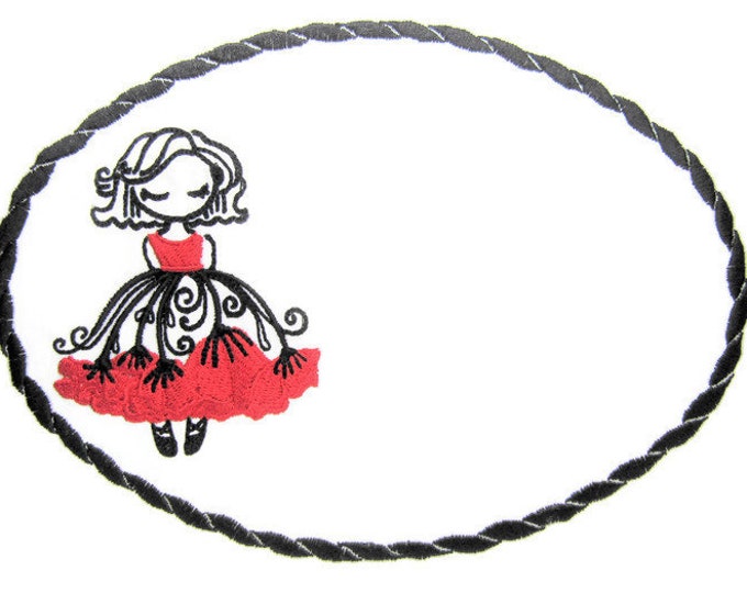 Ballerina embroidered quilt label to customize with your personal message