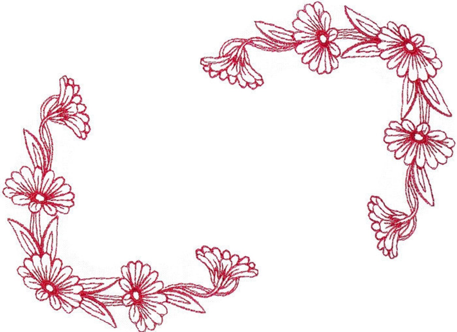 Redwork Floral Embroidered Quilt Label to Customize With Your Etsy Canada