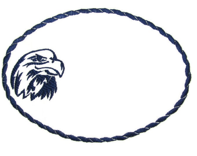 Eagle embroidered quilt label to customize with your personal message