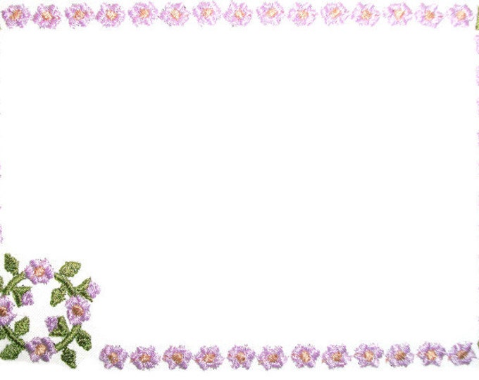 Hollyhock floral embroidered quilt label, to customize with your personal message
