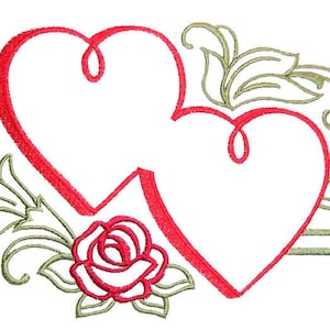 Hearts embroidered quilt label to customize with your personal message