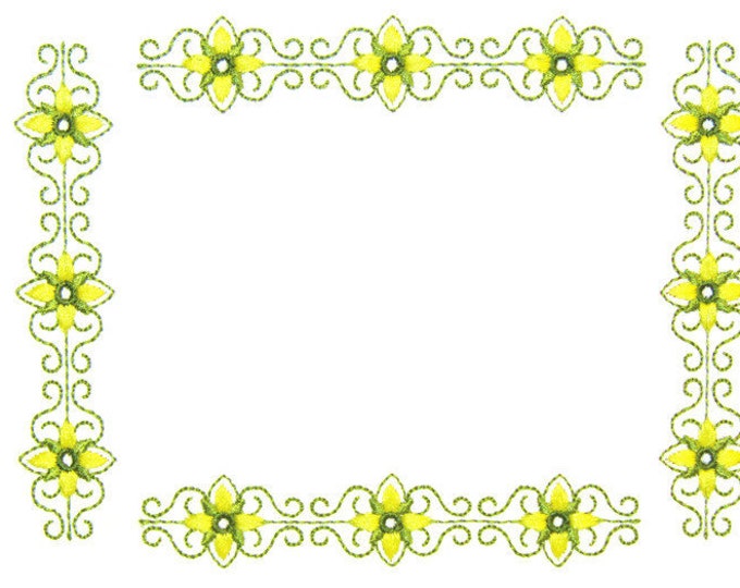 Floral Filigree scroll embroidered quilt label to customize with your personal message