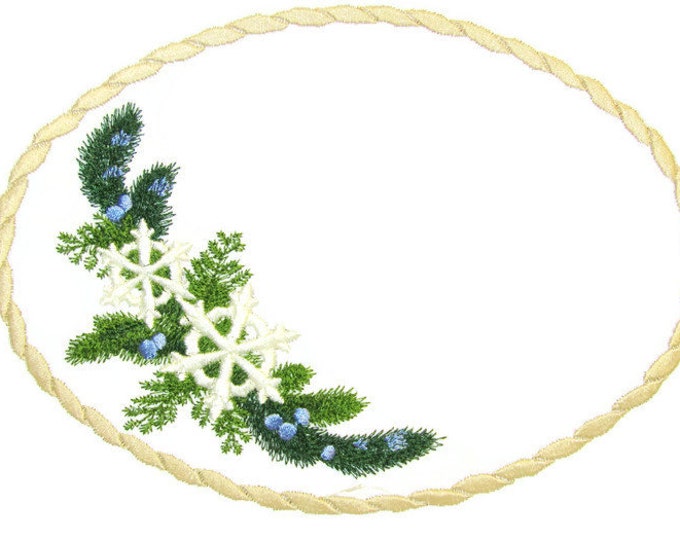 Juniper bush embroidered quilt label to customize with your personal message