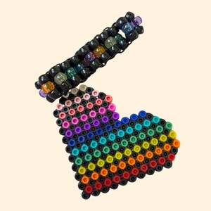 Rainbow Heart Kandi Bracelet