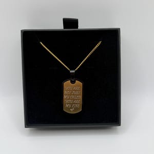 Custom Laser Engraved Stainless Steel Pendant Necklace - Multi Color - Personalized Gift for Him or Her