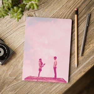 K-Drama Goblin Themed Notebook | Pink Pastel Couple Silhouette Journal