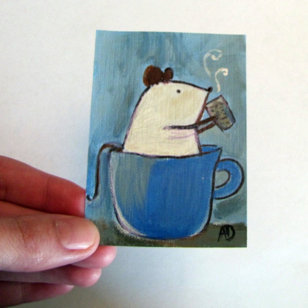 Original Mouse Acrylic ACEO by Andrea Doss